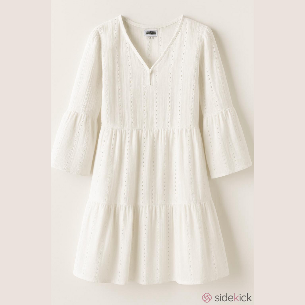 Mud Pie Women’s Raylee white cotton eyelet mini dress S